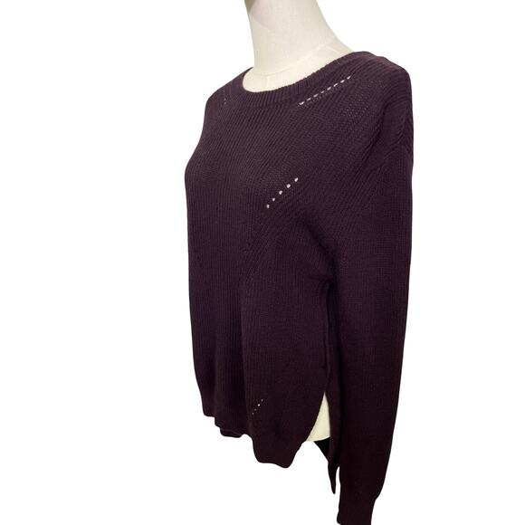 Lululemon Merino Wool Sweater Purple Size 8 Thumbhole Knit Pullover - Picture 6 of 9